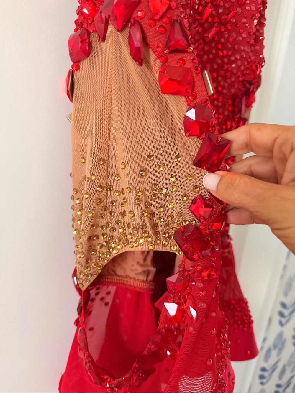Red Latin dance dress - Picture 2 of 8